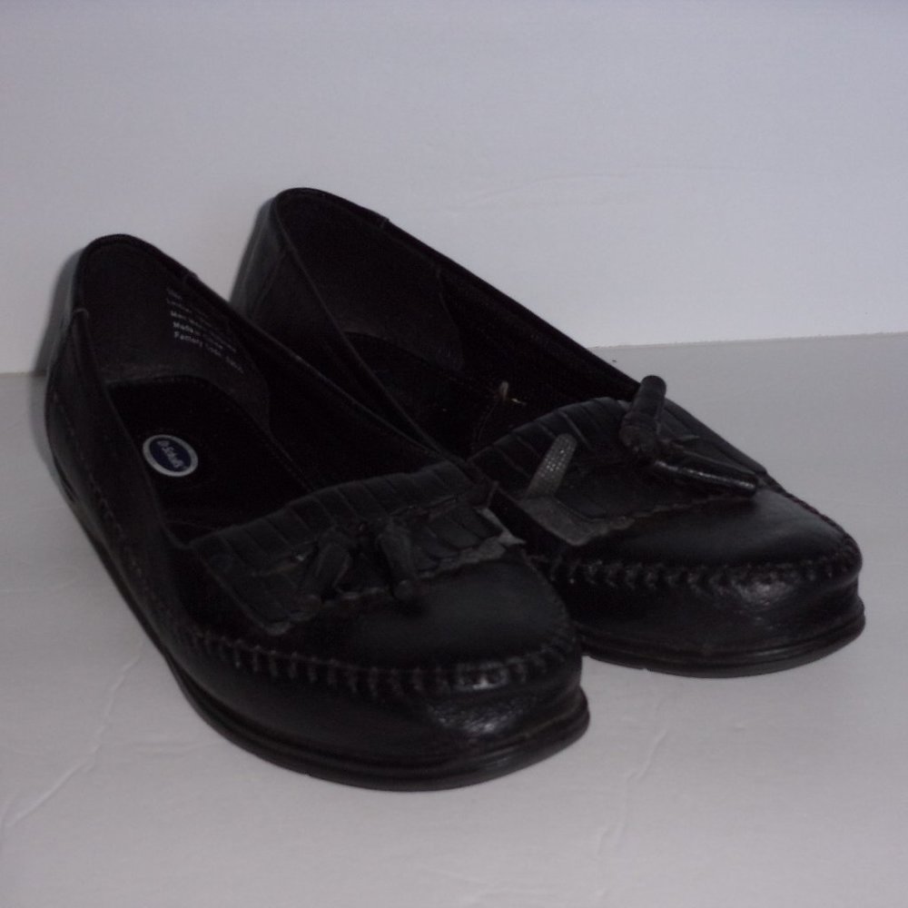 Dr.Scholls Pre-Owned Womens Size 10 Black Leather Loafers